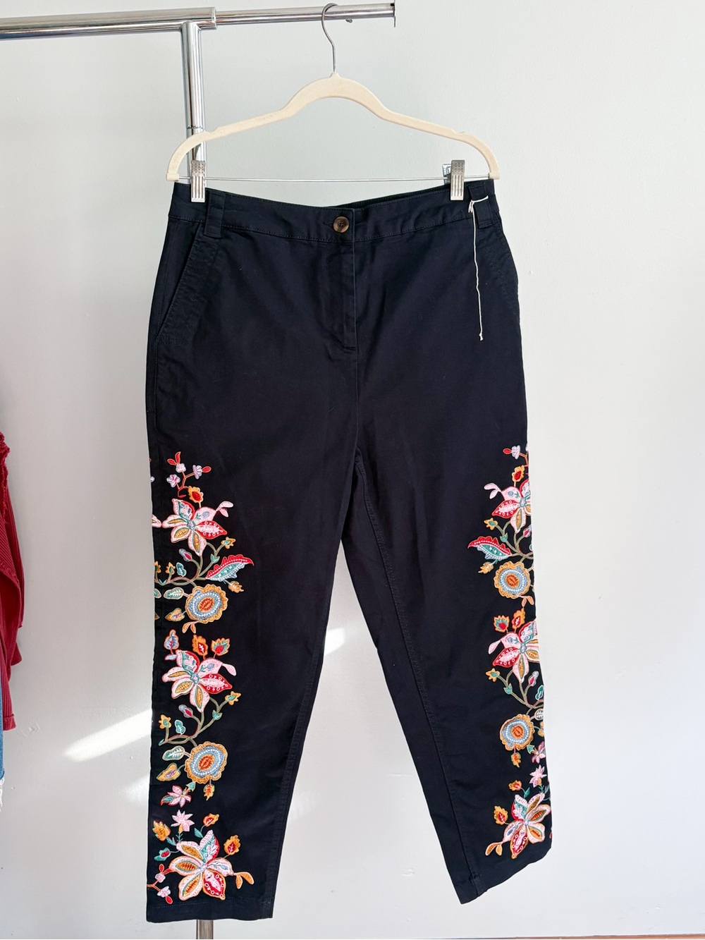 Boden Richmond Floral Chino Embroidered Pants 8